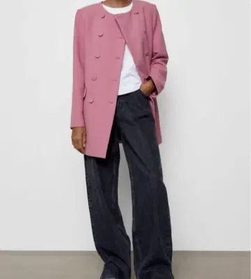 싸개 단추 플록 코트