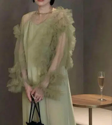 포멀 튤 드레스 그린