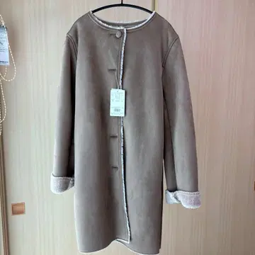 페이크 무스탕 코트 그레이지 무스탕