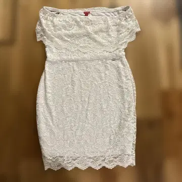 GUESS 화이트 레이스 슬리브리스 미니 원피스 M