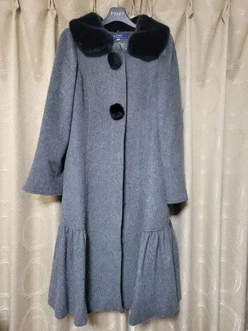 엠즈 그레이시 그레이 프릴 달린 롱 코트