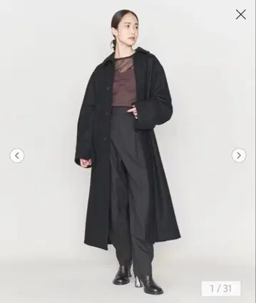 <ASTRAET> 박스 플리츠 스텐카라 코트