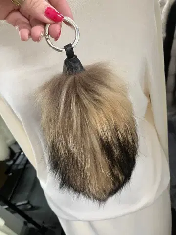 너구리털 키링 브라운 블랙 베이지