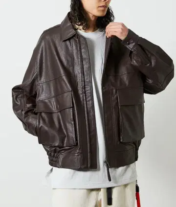 인조 가죽 블루종