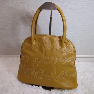 로베르토 리치 이탈리아제 가죽 핸드백 머스타드