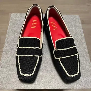 fit fit 소프트 가죽 모카신 플랫 블랙 23.5cm