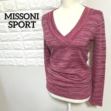 MISSONI SPORT 미쏘니 니트 V넥 핑크 이탈리아제 M