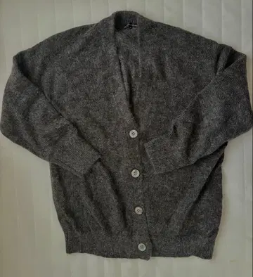23구 차콜 그레이 모헤어 버튼 가디건 사이즈 38