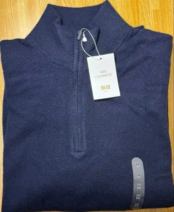 남성용 2025년 가을 신작 UNIQLO 캐시미어 하프 지퍼 스웨터