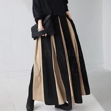 안티카*턱 플레어 스커트 antiqua