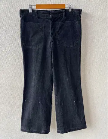 70s Sportswear 플레어 코듀로이 팬츠 블랙 빈티지
