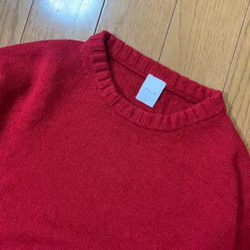 휴일과 시 애프터눈 크루 니트 레드 빨간색 울