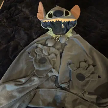 스티치 플리스 케이프 귀 포함