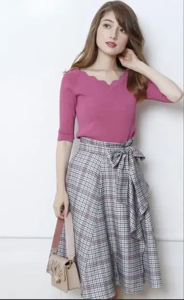 Rirandture 체크 플레어 스커트