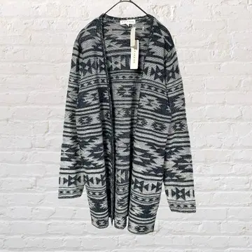 10926 새상품급 스피나쉬 긴팔 롱 가디건 올 패턴 네이비 M 화려함