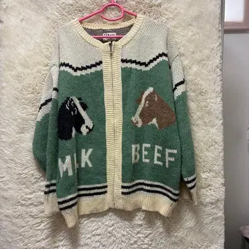 라임잉크 TUNAGI 소 니트 블루종 가디건 밀크 비프