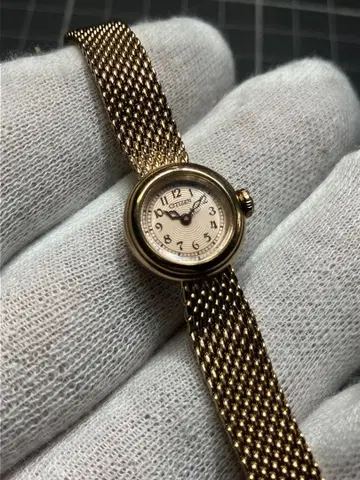 CITIZEN 쿼츠 메쉬 밴딩 아날로그 손목시계 빈티지