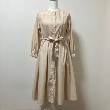 COHINA 코히나 롱 원피스 가을 원피스 베이지 리본 벨트