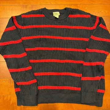 L.L.Bean 90s 보더 니트 빨간색 네이비 코튼 니트