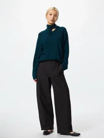 UNIQLO 저지 배럴 레그 팬츠 XL 블랙 새상품