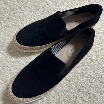 클락스 블랙 스웨이드 슬립온 24.5cm