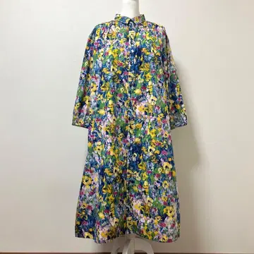 택 포함 ichi 이치 롱 원피스 꽃밭 회화풍 가을 긴팔 성인 멋짐