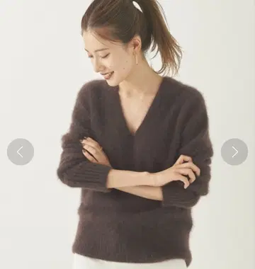 plage V넥 풀오버 브라운