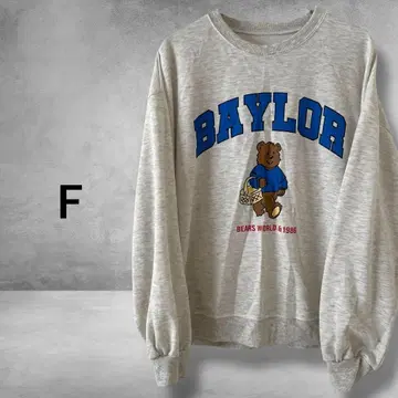 wee9s BAYLOR 베어 맨투맨/오트밀 얇은 소재