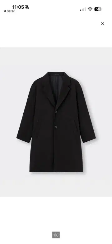 GU 체스터 코트 블랙 L 사이즈