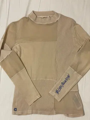 Desigual 베이지 패치워크 긴팔 상의