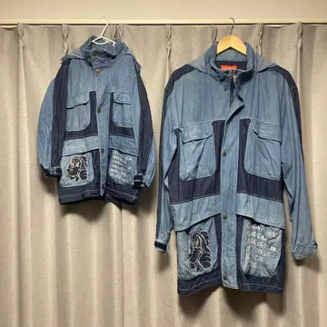 레어 LOUIS VERSUS 구피 자수 데님 후드티 시밀러룩