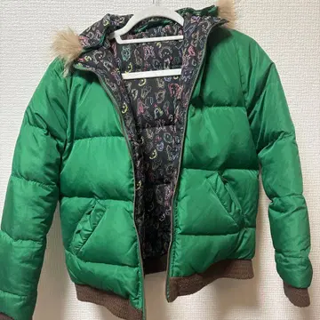 그린 퍼 다운 자켓