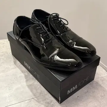 블랙 드레스 신발 결혼식 신랑 브라이덜 에나멜 신발 41 (25.5)