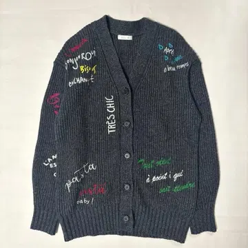 LOUNGEDRESS 라운지 드레스 로고 자수 가디건