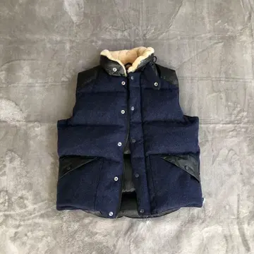 펜필드 Penfield 퍼 달린 다운 베스트 울 가죽 M