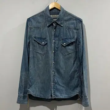 새상품급 B'z 이나바 착용 레미 레리프 인디고 데님 웨스턴 셔츠 L