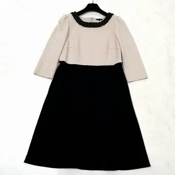 새상품급 투 비 시크 플레어 원피스 비쥬 리본 42 빅 사이즈