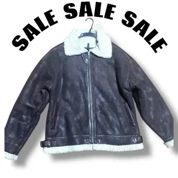 다크 브라운 M 사이즈 무스탕 코트 플라이트 자켓 b3