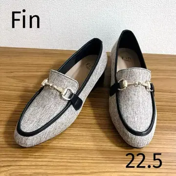 [ 미사용 ] Fin 골드 비트 로퍼 베이지 콤비 22.5cm