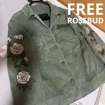 ROSE BUD 밀리터리 자켓 꽃 장미 자수