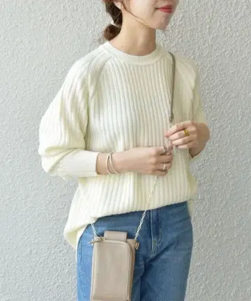 SHIPS any 와이드 리브 울 래글런 슬리브 풀오버