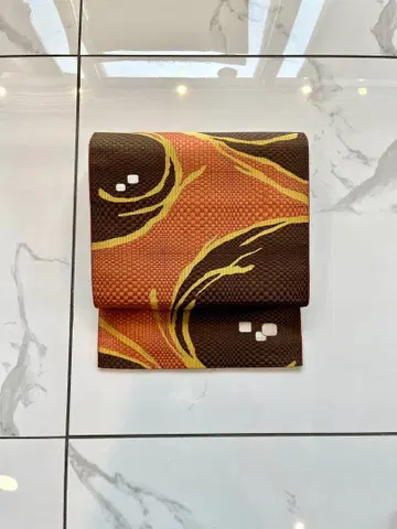 착용품 기하학 문양 하카타 8촌 순수 실크 나고야 오비