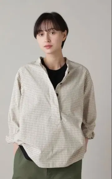 MHL, 체크 무늬 셔츠 베이지 계열 사이즈 II