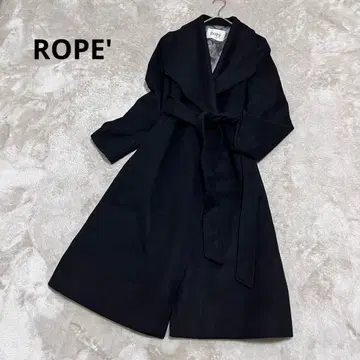 새상품급 로페 프리미엄 캐시미어 비버 코트 블랙 38 롱 코트