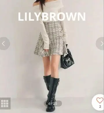 릴리 브라운 LILYBROWN 트위드 미니 스커트