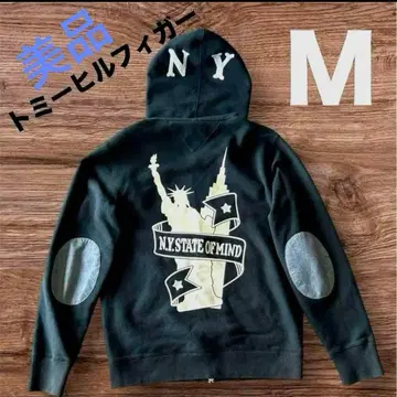 새상품급 타미힐피거 풀 지퍼 후디 남성용 후드티 블랙 M