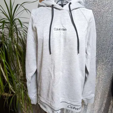 캘빈 클라인 그레이 후드 부착 후드티