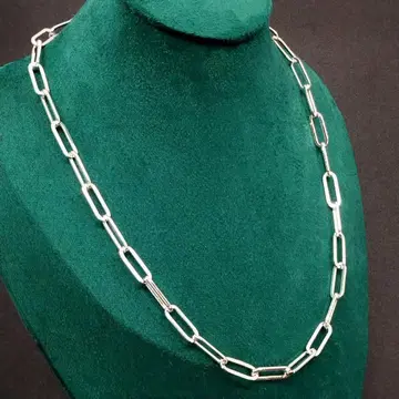 실버 각인 링크 체인 목걸이