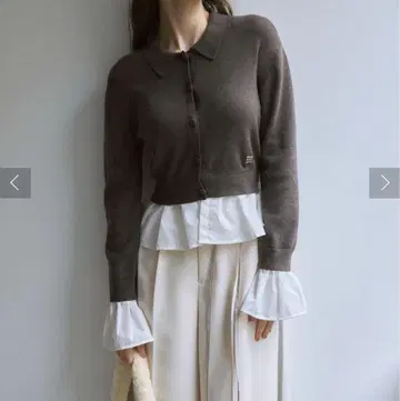 LAGUNAMOON 페플럼 도킹 니트 가디건 라그나문 프릴