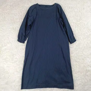 45R 카친 히코리 원피스 네이비 스트라이프 인디고 코튼